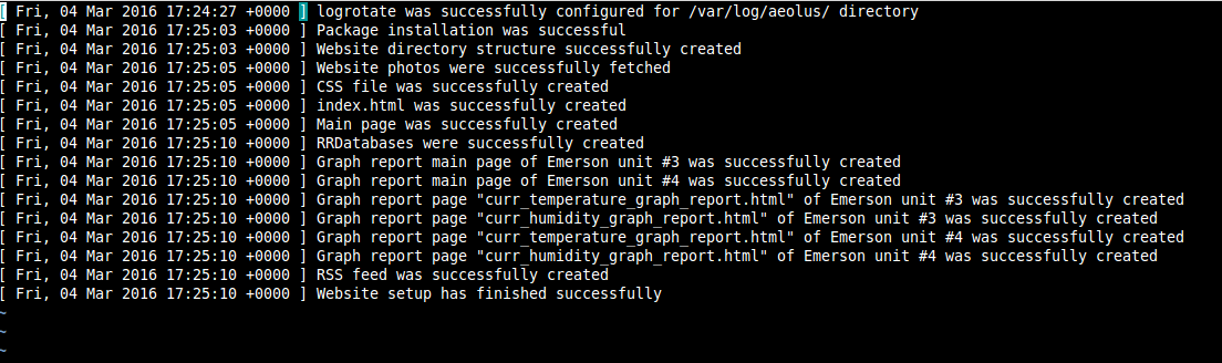 Contents of aeolus.log after installation